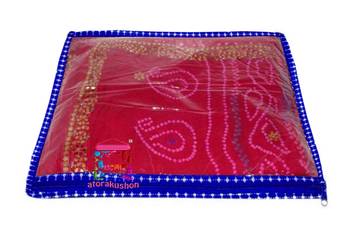 atorakushon   Parachute Fabric Saree Cover Garments Wardrobe Organizer Pack of 24 (Blue) 4