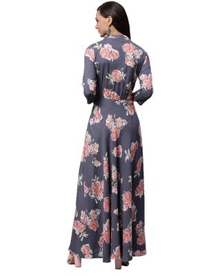 Grey printed rayon long-kurtis 5