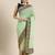 Turquoise woven Georgette saree with blouse