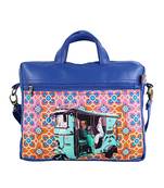 Turquoise Green Auto Canvas PU Laptop Bag