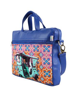 Turquoise Green Auto Canvas PU Laptop Bag 3