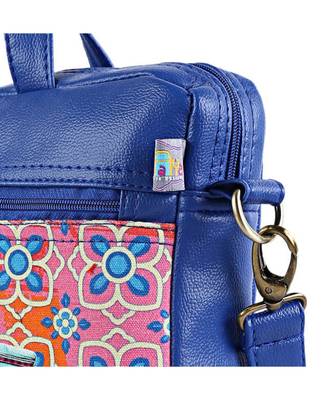 Turquoise Green Auto Canvas PU Laptop Bag 4