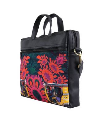 Two Yellow Autos Canvas PU Laptop Bag 3