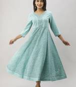 Women's Cotton Anarkali Paisley Printed Kurta