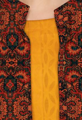 Brown printed cotton ethnic-kurtis 5