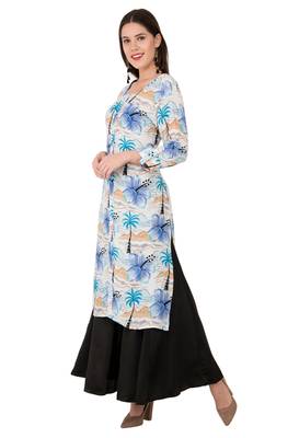Blue printed cotton ethnic-kurtis 3