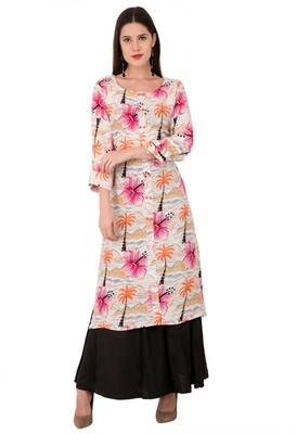 Pink printed cotton ethnic-kurtis 1