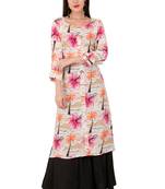 Pink printed cotton ethnic-kurtis