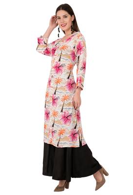 Pink printed cotton ethnic-kurtis 3