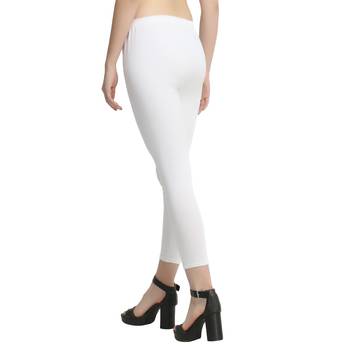 White plain cotton leggings 2