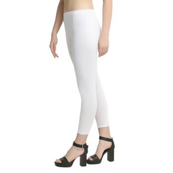 White plain cotton leggings 3