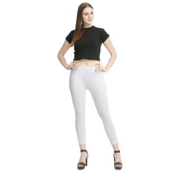 White plain cotton leggings 5