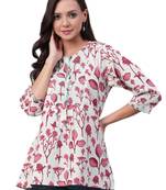 Burgundy printed cotton tunics