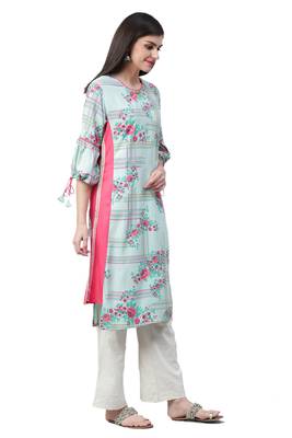 Blue printed liva ethnic-kurtis 3