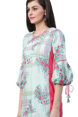 Blue printed liva ethnic-kurtis 4