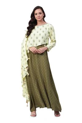 Lemon printed rayon long-kurtis 1