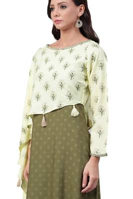 Lemon printed rayon long-kurtis 4