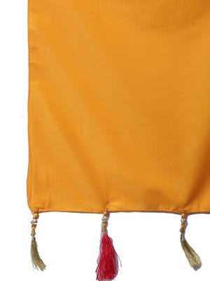 Red plain silk long-kurtis 3