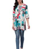 White printed liva ethnic-kurtis