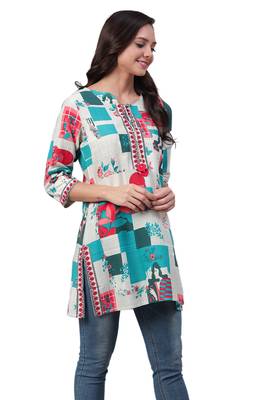 White printed liva ethnic-kurtis 3