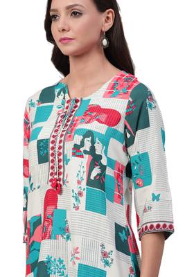 White printed liva ethnic-kurtis 4