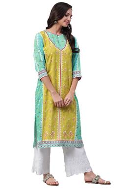 Green printed rayon ethnic-kurtis 3