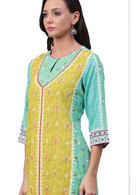 Green printed rayon ethnic-kurtis 4