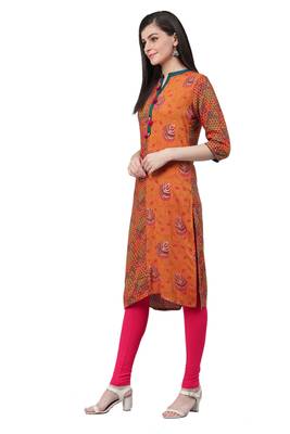 Red printed rayon ethnic-kurtis 1