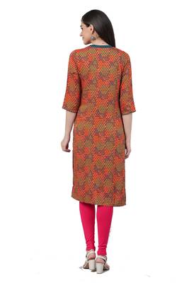 Red printed rayon ethnic-kurtis 2