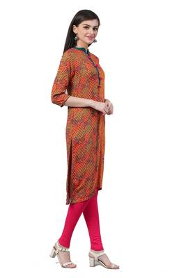Red printed rayon ethnic-kurtis 3