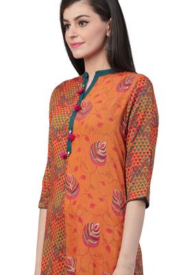 Red printed rayon ethnic-kurtis 4