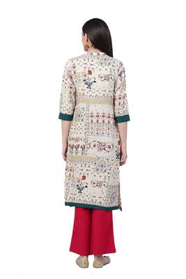 White printed rayon ethnic-kurtis 2