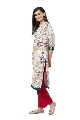 White printed rayon ethnic-kurtis 3