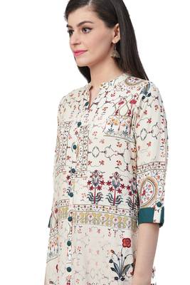 White printed rayon ethnic-kurtis 4
