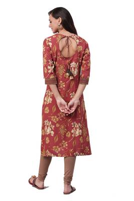 Mauve printed rayon ethnic-kurtis 2