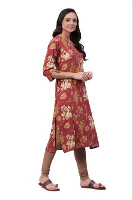 Mauve printed rayon ethnic-kurtis 3