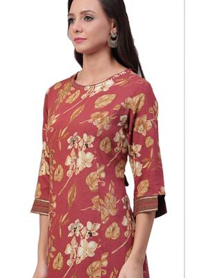 Mauve printed rayon ethnic-kurtis 4
