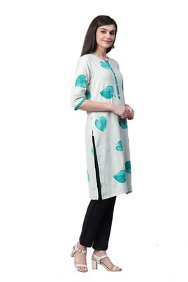 White printed rayon ethnic-kurtis 3