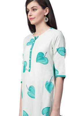 White printed rayon ethnic-kurtis 4