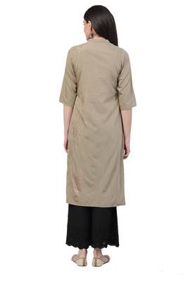 Beige printed rayon ethnic-kurtis 2