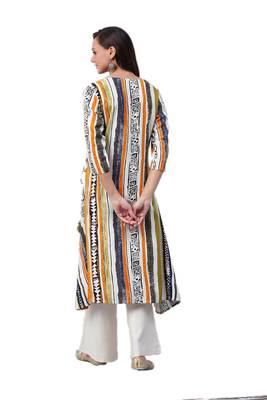 Mustard printed rayon ethnic-kurtis 2
