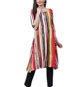 Red printed rayon ethnic-kurtis