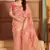 Peach woven silk blend saree with blouse