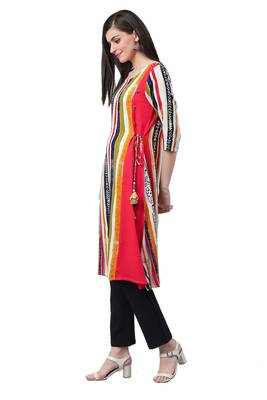 Red printed rayon ethnic-kurtis 3