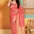 Pink woven silk blend saree with blouse