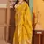 Yellow woven silk blend saree with blouse