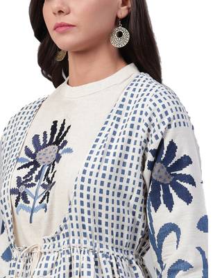 White printed cotton ethnic-kurtis 4