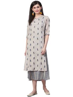 Blue printed liva long-kurtis 1