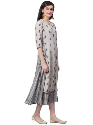 Blue printed liva long-kurtis 3