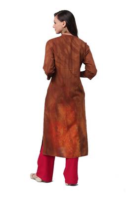 Brown printed liva ethnic-kurtis 2